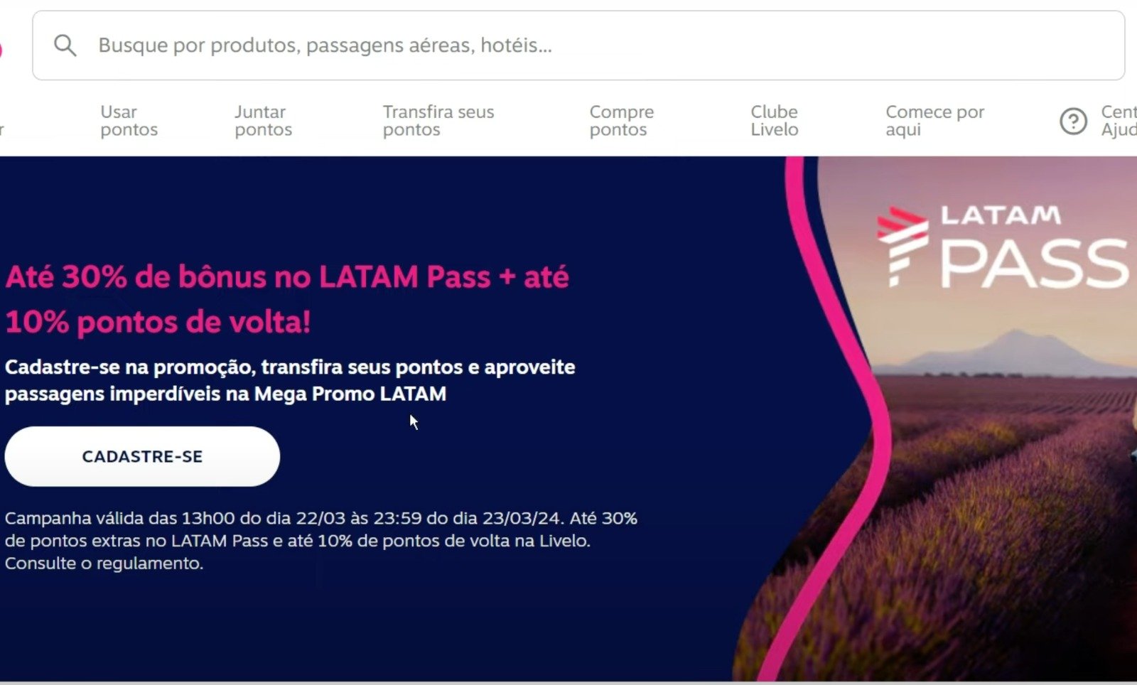 Promoção Livelo-Latam Pass Promoção Livelo-Latam Pass